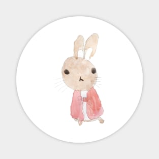 cute rabbit in red jacket Magnet